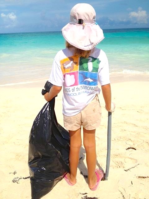 Young conservationist on Abaco, Bahamas